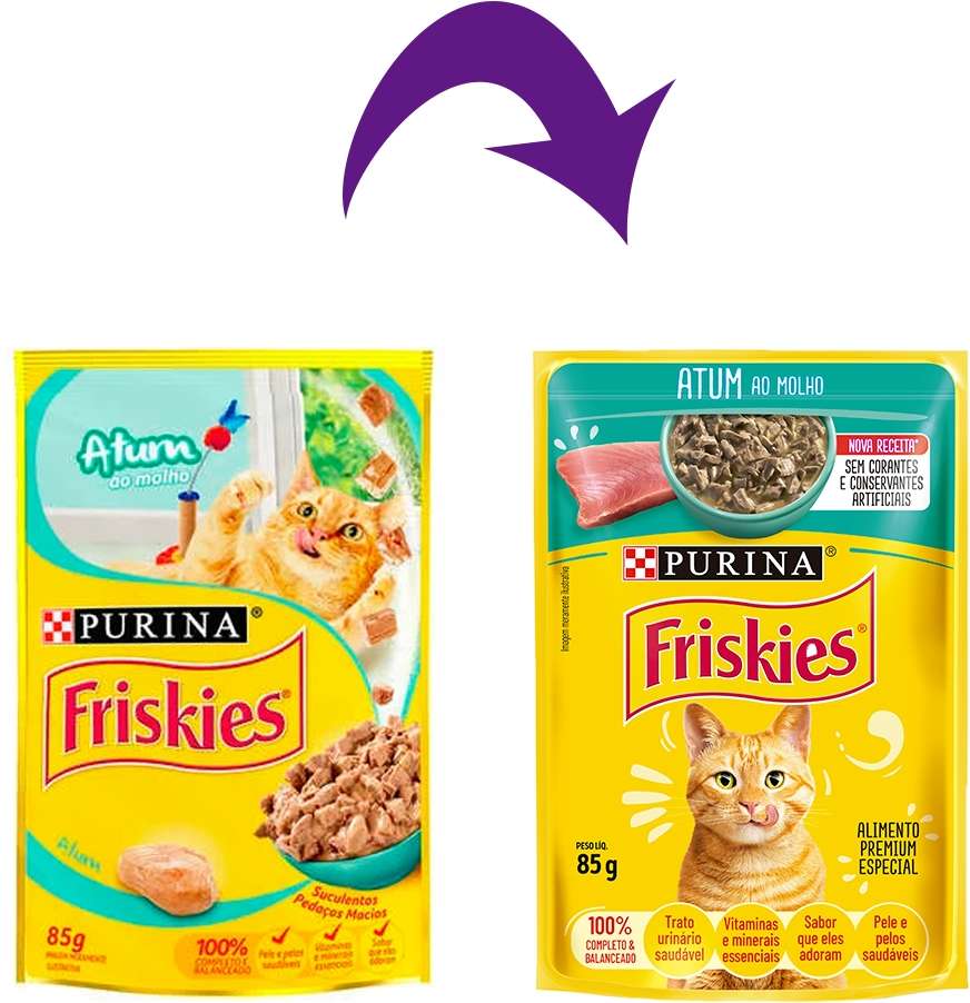 Ração Úmida Nestlé Purina Friskies Atum ao Molho para Gatos Adultos - 85 g