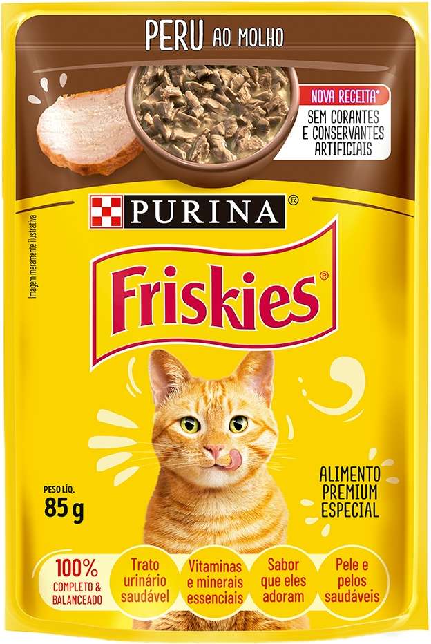 Ração Nestlé Purina Friskies Sachê Peru ao Molho para Gatos - 85 g