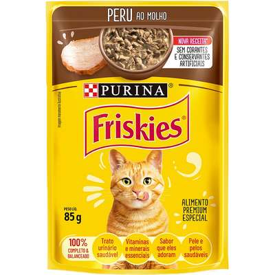 Ração Nestlé Purina Friskies Sachê Peru ao Molho para Gatos