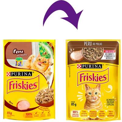Ração Nestlé Purina Friskies Sachê Peru ao Molho para Gatos