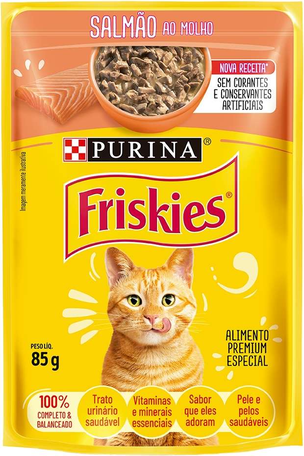 Ração Nestlé Purina Friskies Sachê Salmão ao Molho para Gatos - 85 g
