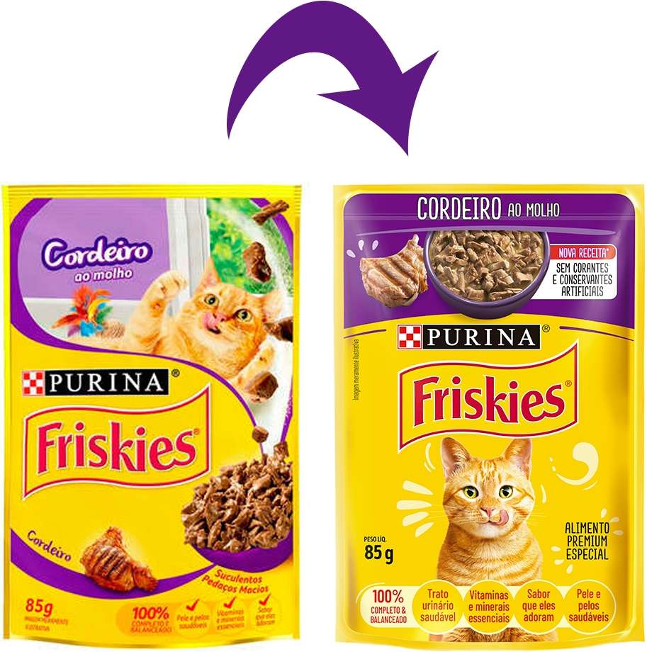 Ração Úmida Nestlé Purina Friskies Sachê Cordeiro ao Molho para Gatos - 85 g