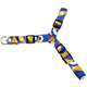 Kit Guia + Peitoral Antipuxão Basic Pet Amarelo e Azul Moss para Cães