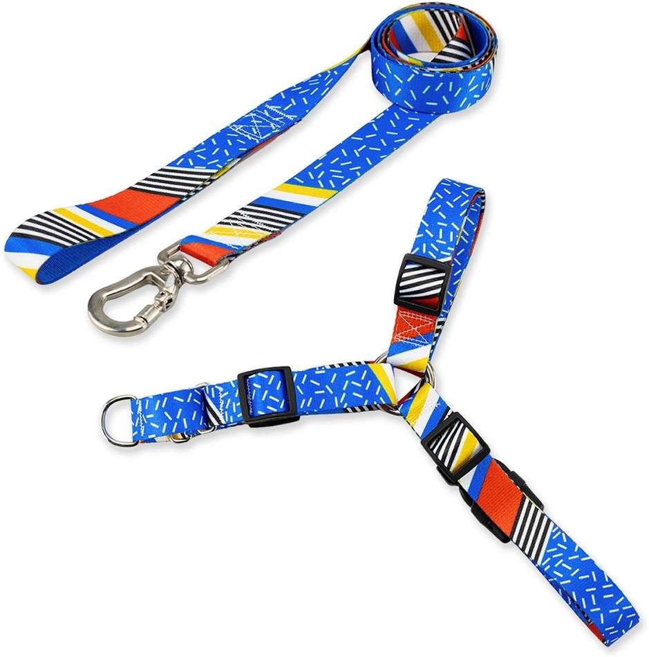 Kit Guia + Peitoral Antipuxão Basic Pet Azul Stem para Cães - Tam. P