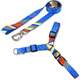 Kit Guia + Peitoral Antipuxão Basic Pet Azul Stem para Cães