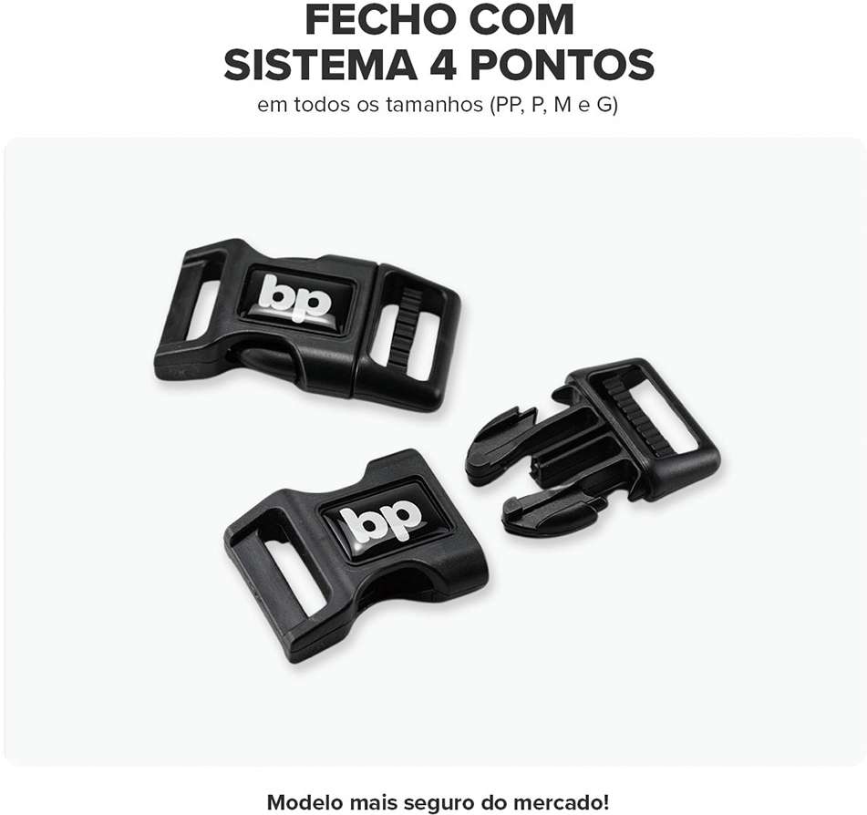 Kit Guia + Peitoral H Basic Pet Azul Stem para Cães - Tam. G