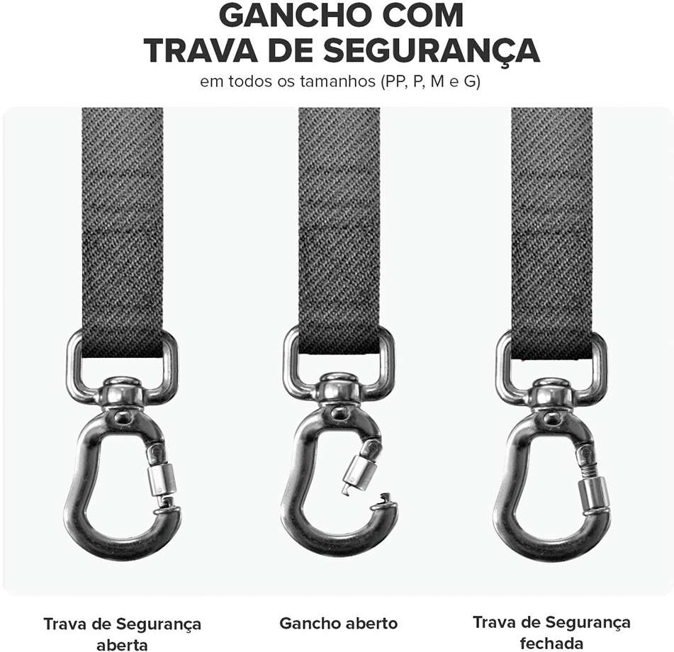 Kit Guia + Peitoral H Basic Pet Azul Stem para Cães - Tam. G