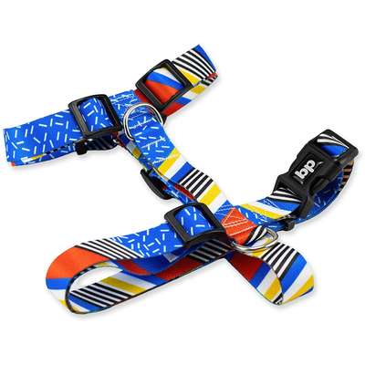 Kit Guia + Peitoral H Basic Pet Azul Stem para Cães