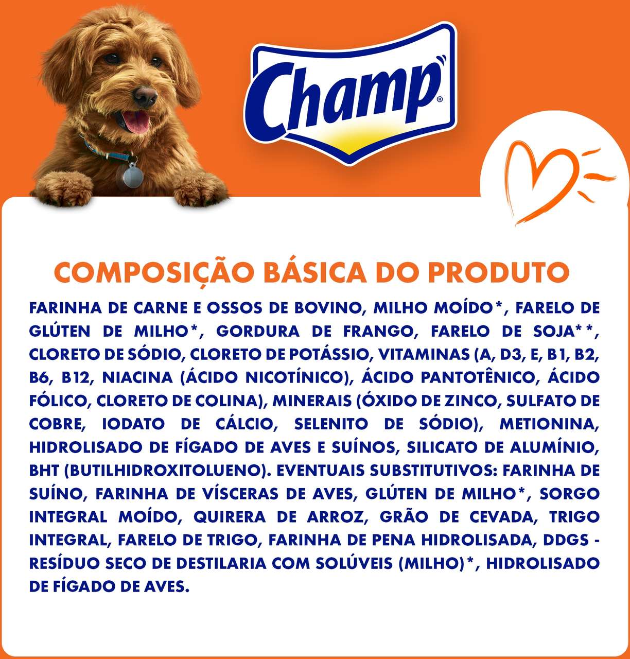 Ração Champ Carne e Cereais para Cães Adultos - 15Kg