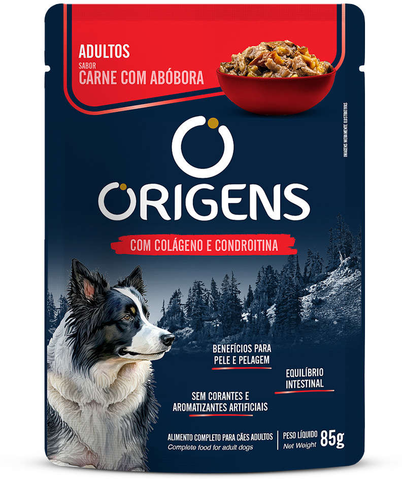 Ração Úmida Origens Carne com Abóbora para Cães Adultos - 85 g