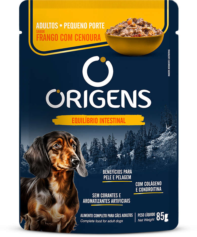 Ração Úmida Origens Frango com Cenoura para Cães Adultos Porte Pequeno - 85 g