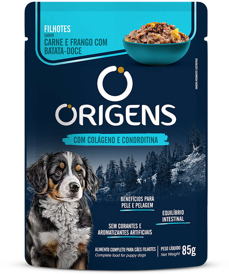 Ração Úmida Origens Carne e Frango para Cães Filhotes - 85 g