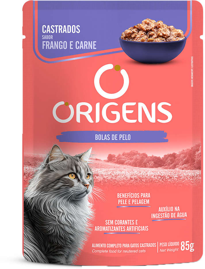 Ração Úmida Origens Frango e Carne para Gatos Castrados - 85 g