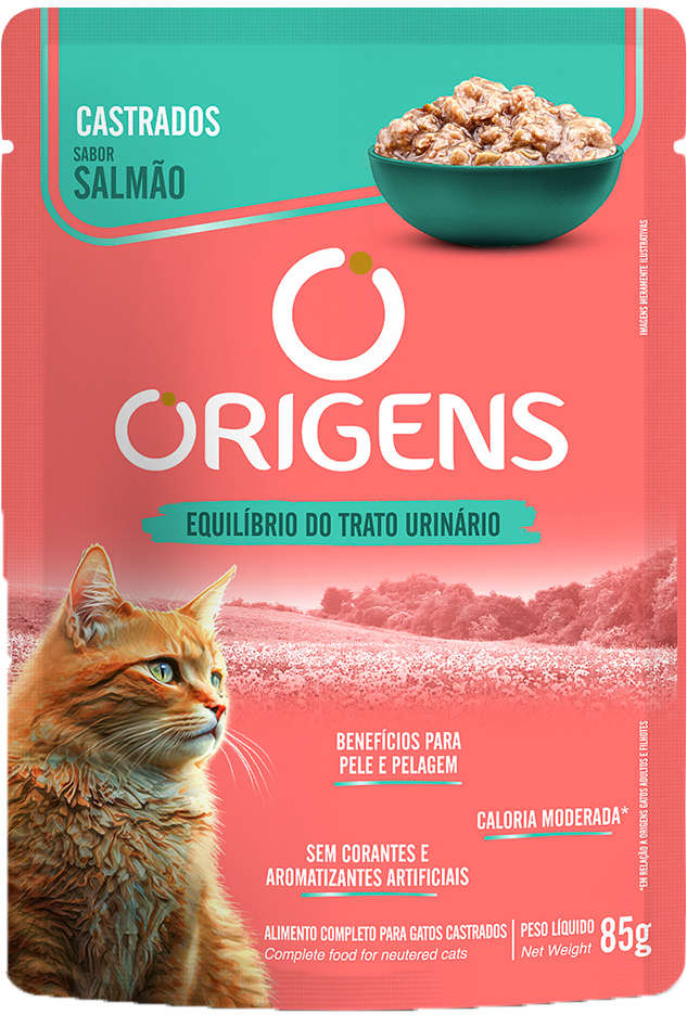 Ração Úmida Origens Salmão para Gatos Castrados - 85 g