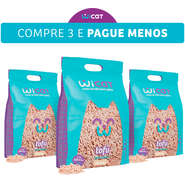 Kit Granulado Higiênico WiCat Tofu Pêssego para Gatos - 6,3Kg