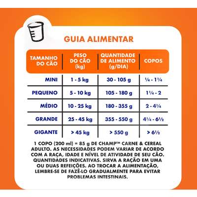 Ração Champ Carne e Cereais para Cães Adultos