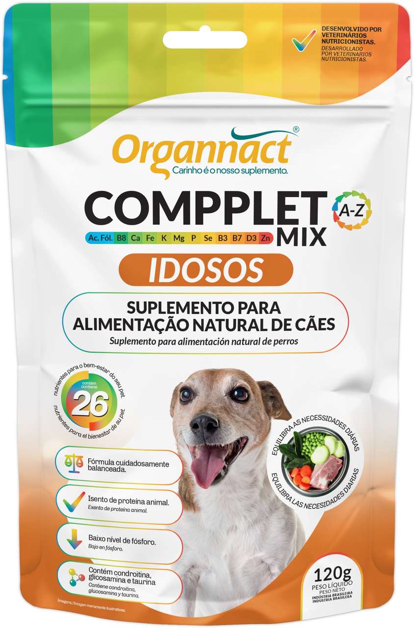 Suplemento Vitamínico Organnact Compplet Mix para Cães Idosos - 120 g
