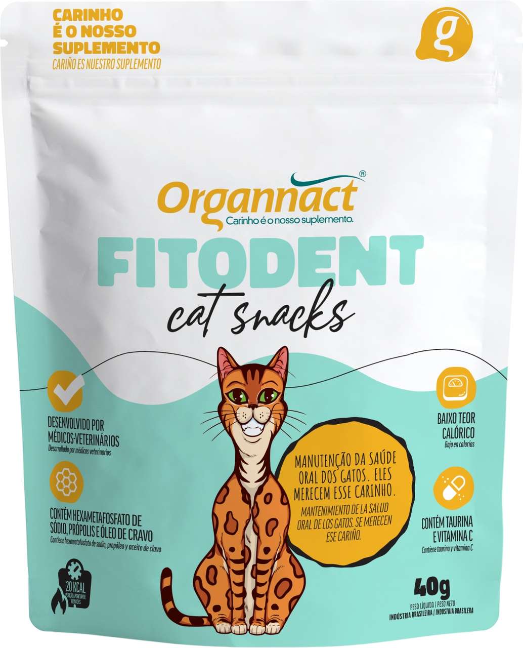 Suplemento Organnact Fitodent Cat Snacks - 40 g