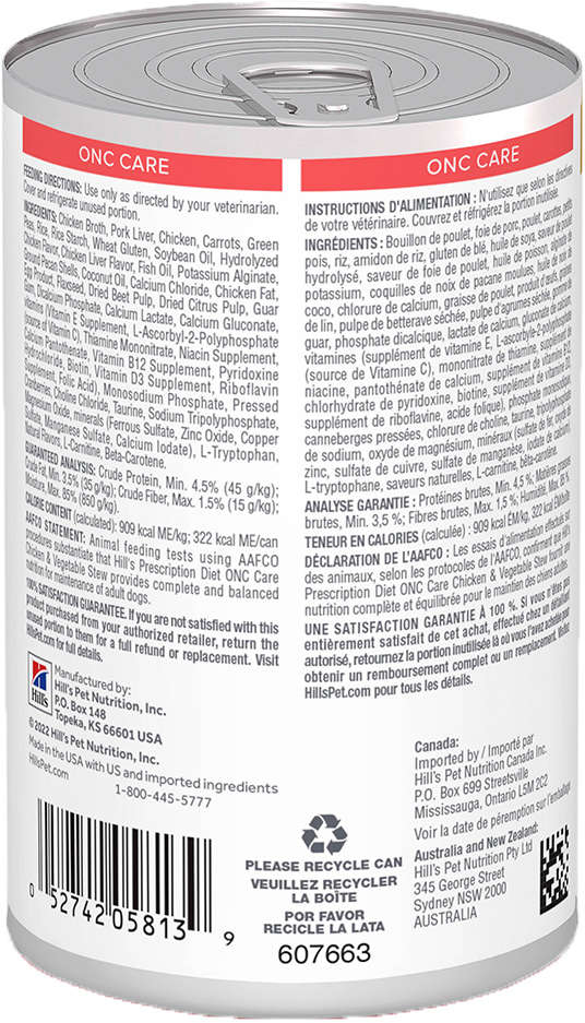 Ração Úmida Hill's Prescription Diet ONC Care Cuidado Oncológico para Cães - 354 g