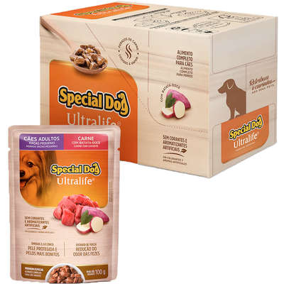 Ração Úmida Special Dog Sachê Carne para Cães Raças Pequenas