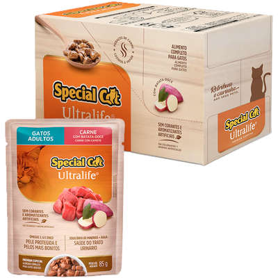 Ração Úmida Special Cat Sachê Carne para Gatos Adultos