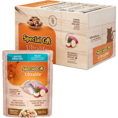 Ração Úmida Special Cat Sachê Peixe para Gatos Adultos