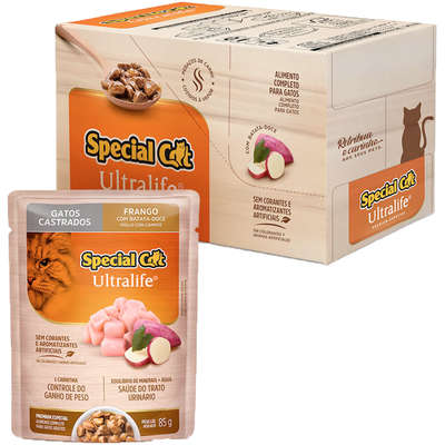 Ração Úmida Special Cat Sachê Frango para Gatos Castrados