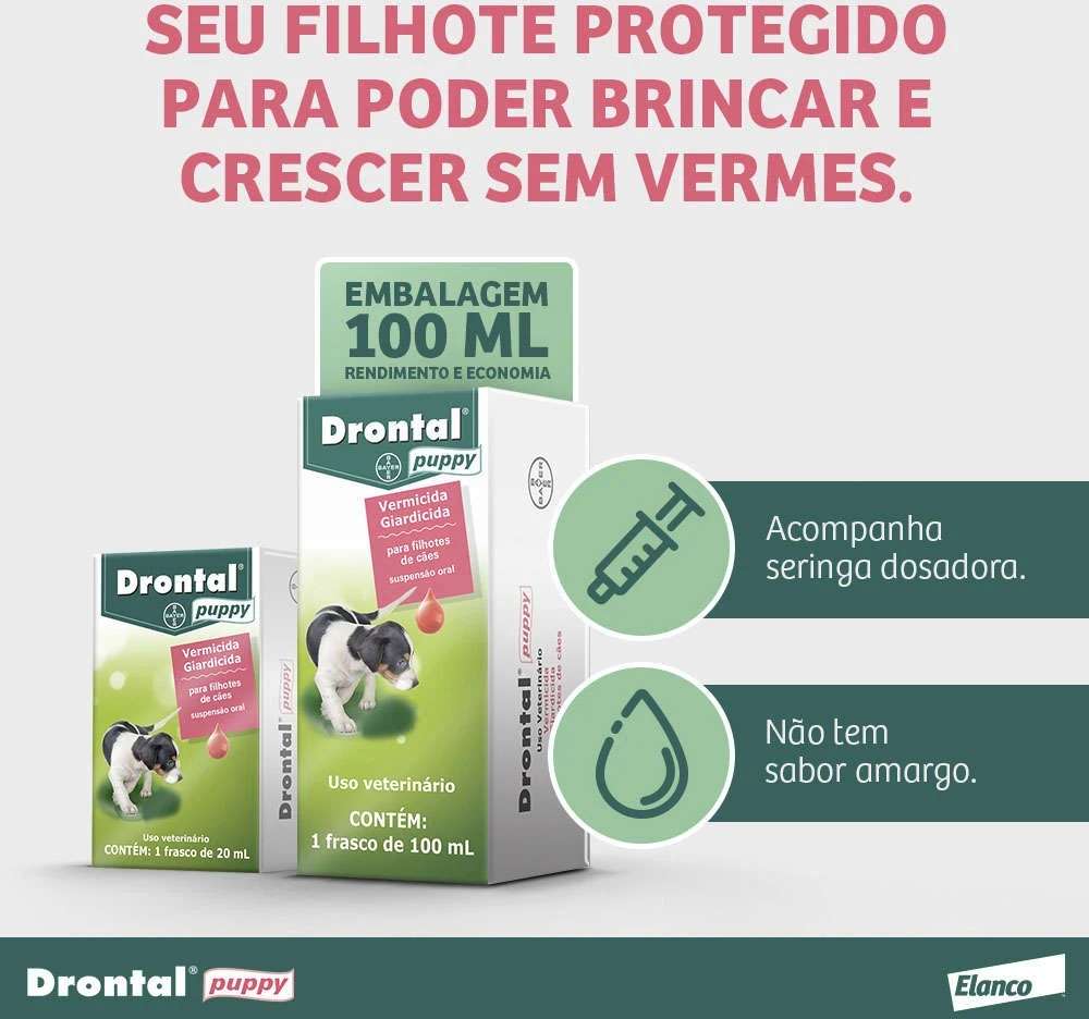 Vermífugo Drontal Puppy para Cães Filhotes - 20 mL