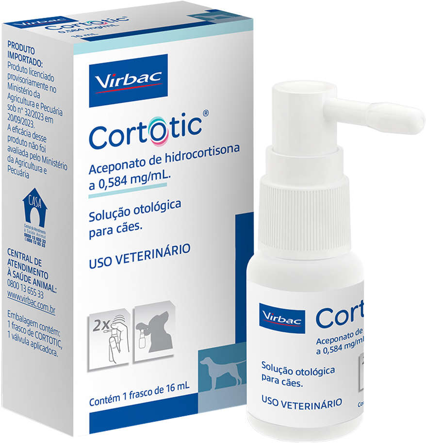Solução Otológica Virbac Cortotic para Cães - 16 mL