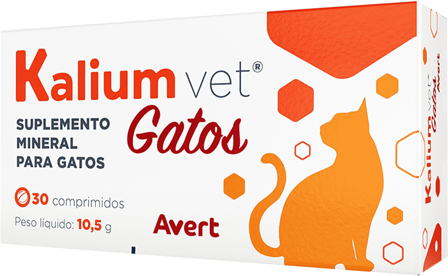 Suplemento Mineral Avert Kalium Vet 200 mg para Gatos - 30 Comprimidos