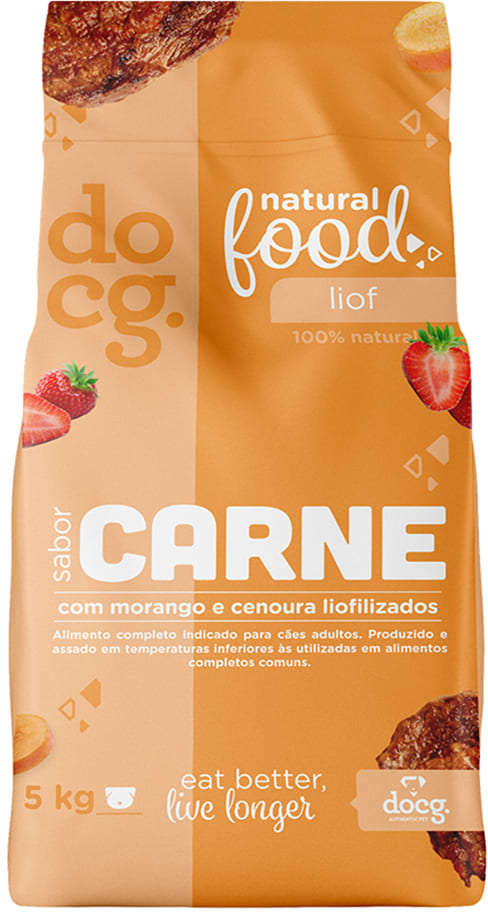 Ração Seca Doc.g Natural Food Liof Carne para Cães - 5Kg