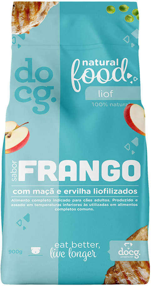 Ração Seca Doc.g Natural Food Liof Frango para Cães - 900 g