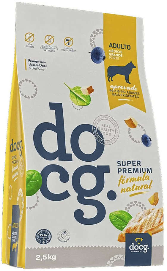 Ração Seca docg. Frango com Batata Doce para Cães Adultos Médio e Grande Porte - 2,5Kg