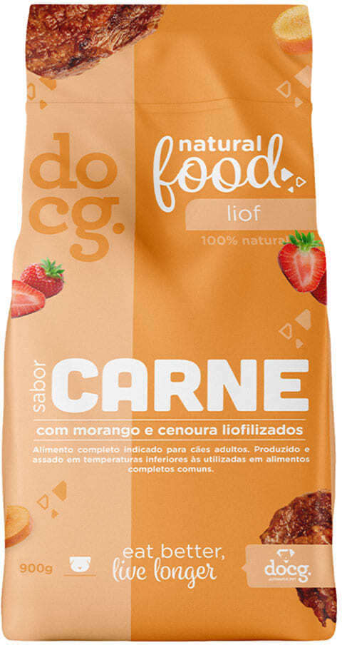 Ração Seca Doc.g Natural Food Liof Carne para Cães - 900 g