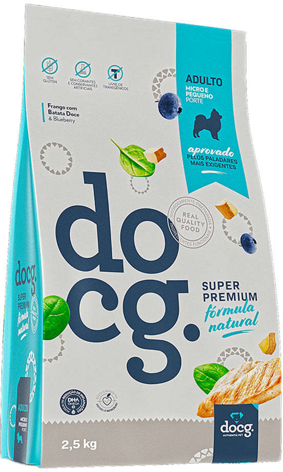 Ração Seca docg. Frango com Batata Doce para Cães Adultos Micro e Pequeno Porte - 2,5Kg