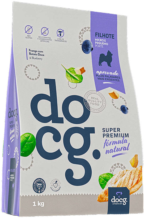Ração Seca docg. Frango com Batata Doce para Cães Filhotes Micro e Pequeno Porte - 1Kg