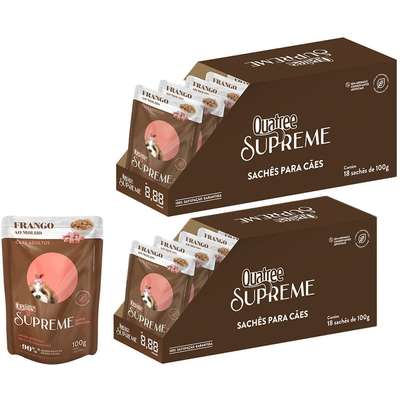 Kit Ração Úmida Quatree Supreme Frango para Cães Adultos - 36 Unidades
