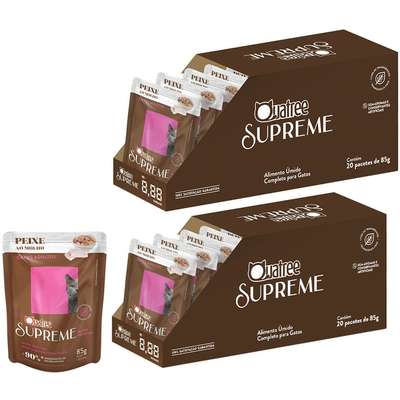 Kit Ração Úmida Quatree Supreme Peixe para Gatos Adultos - 40 Unidades
