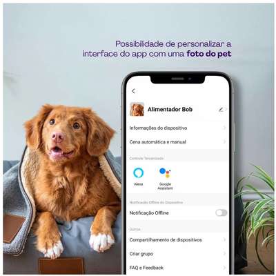Alimentador Automático Inteligente Geonav Wi-fi para Cães Pequenos e Gatos