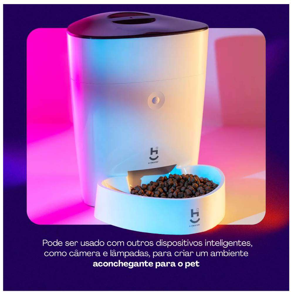 Alimentador Automático Inteligente Geonav Wi-fi para Cães Pequenos e Gatos - Tam. Único