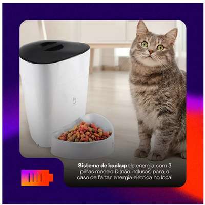 Alimentador Automático Inteligente Geonav Wi-fi para Cães Pequenos e Gatos