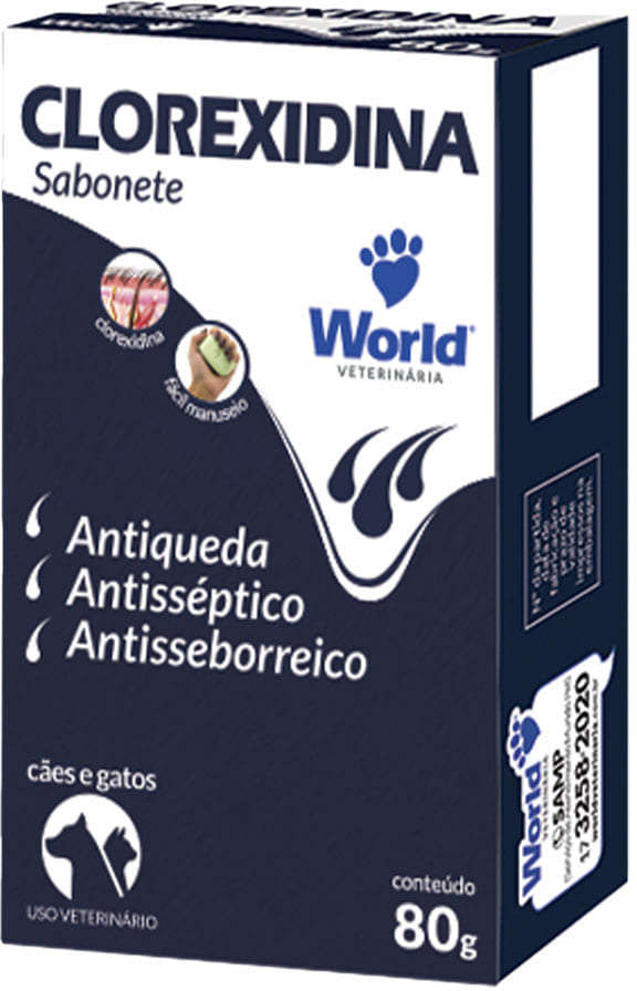 Sabonete World Veterinária Dug's Clorexidina Cães & Gatos - 80 g
