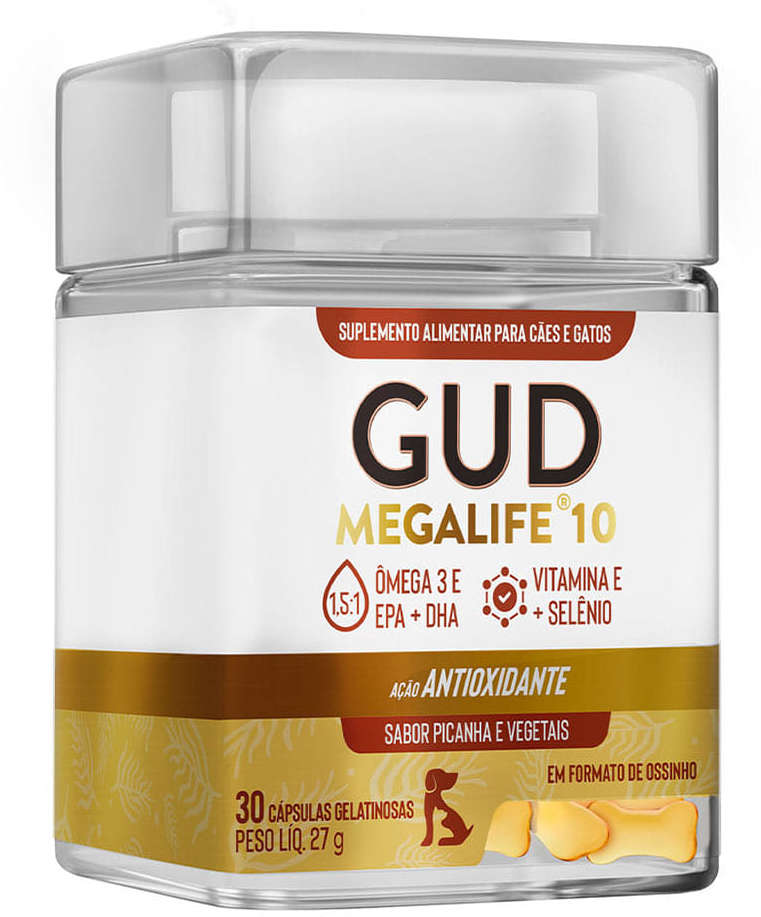 Suplemento Alimentar GUD Megalife 20 Ômega 3 1000 mg - 30 Cápsulas