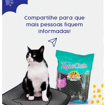 Tapete Sanitário São Benedito Pet Coletor de Areia TapeCats Amarelo para Gatos Pequeno Porte