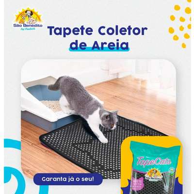 Tapete Sanitário São Benedito Pet Coletor de Areia TapeCats Amarelo para Gatos Pequeno Porte