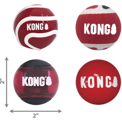 Brinquedo Kong Signature Kit 4 Bolinhas