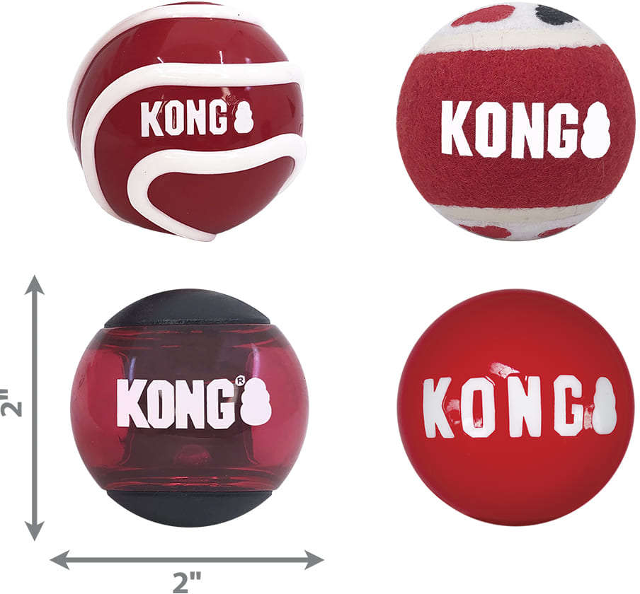 Brinquedo Kong Signature Kit 3 Bolinhas - Tam. Único
