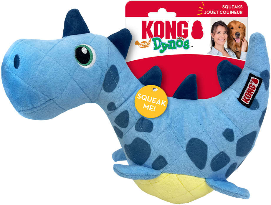 Brinquedo Pelúcia Kong Dynos Roars Dinossauro Azul - Tam. Único