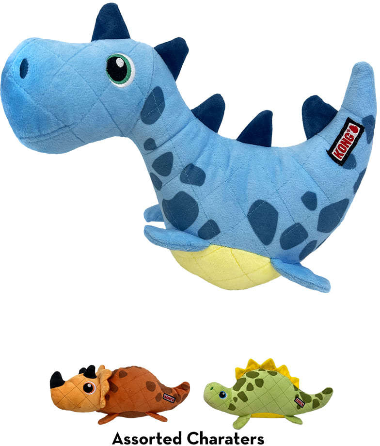 Brinquedo Pelúcia Kong Dynos Roars Dinossauro Azul - Tam. Único