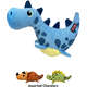 Brinquedo Pelúcia Kong Dynos Roars Azul